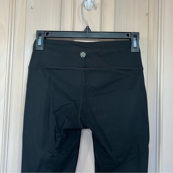 Athleta cropped crisscrossed lattice ankle Capri leggings black 9647 - Picture 5 of 12